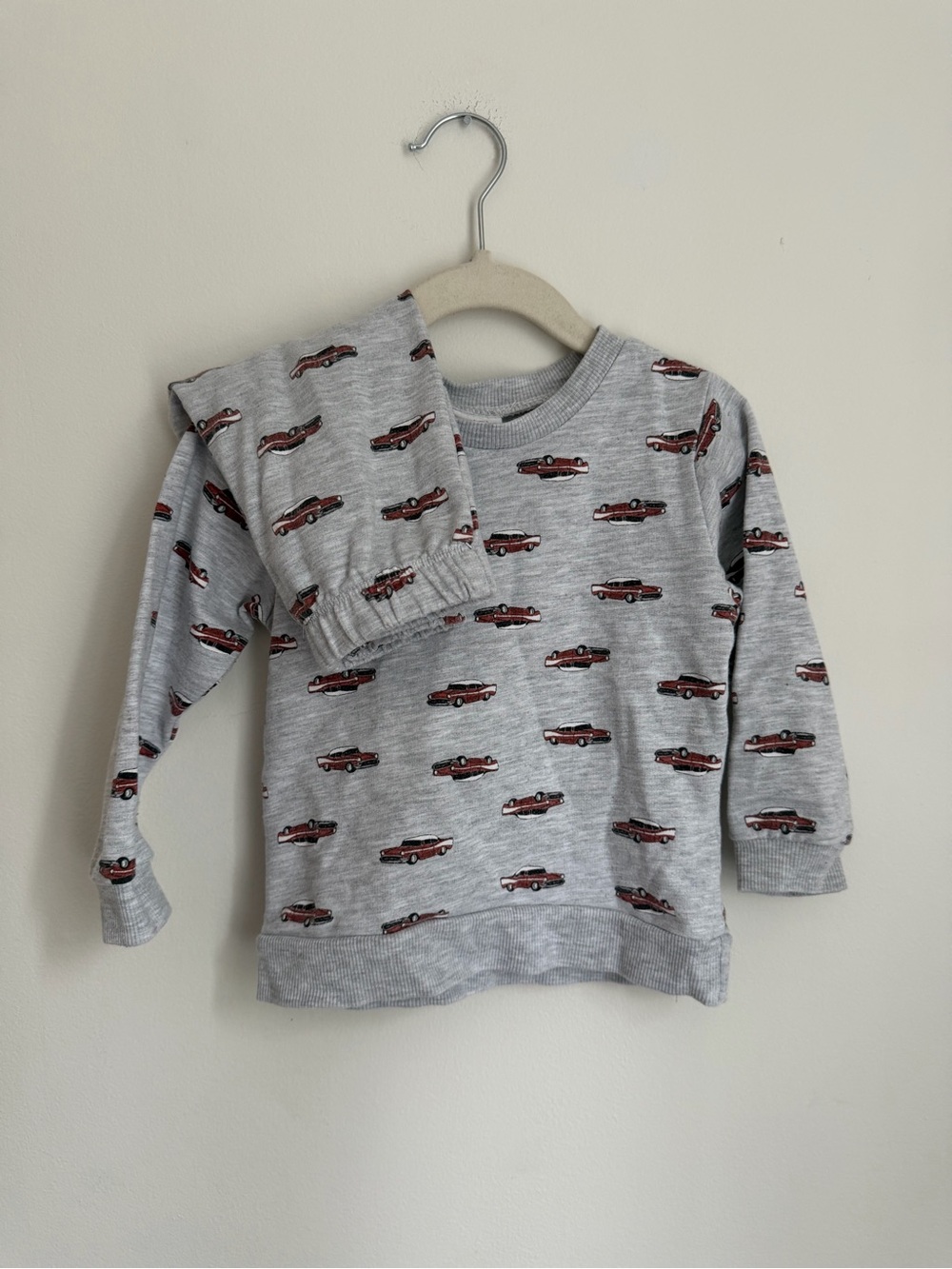 Petit Lem Retro Car Sweatshirt & Pants Matching Set (Size 24m)